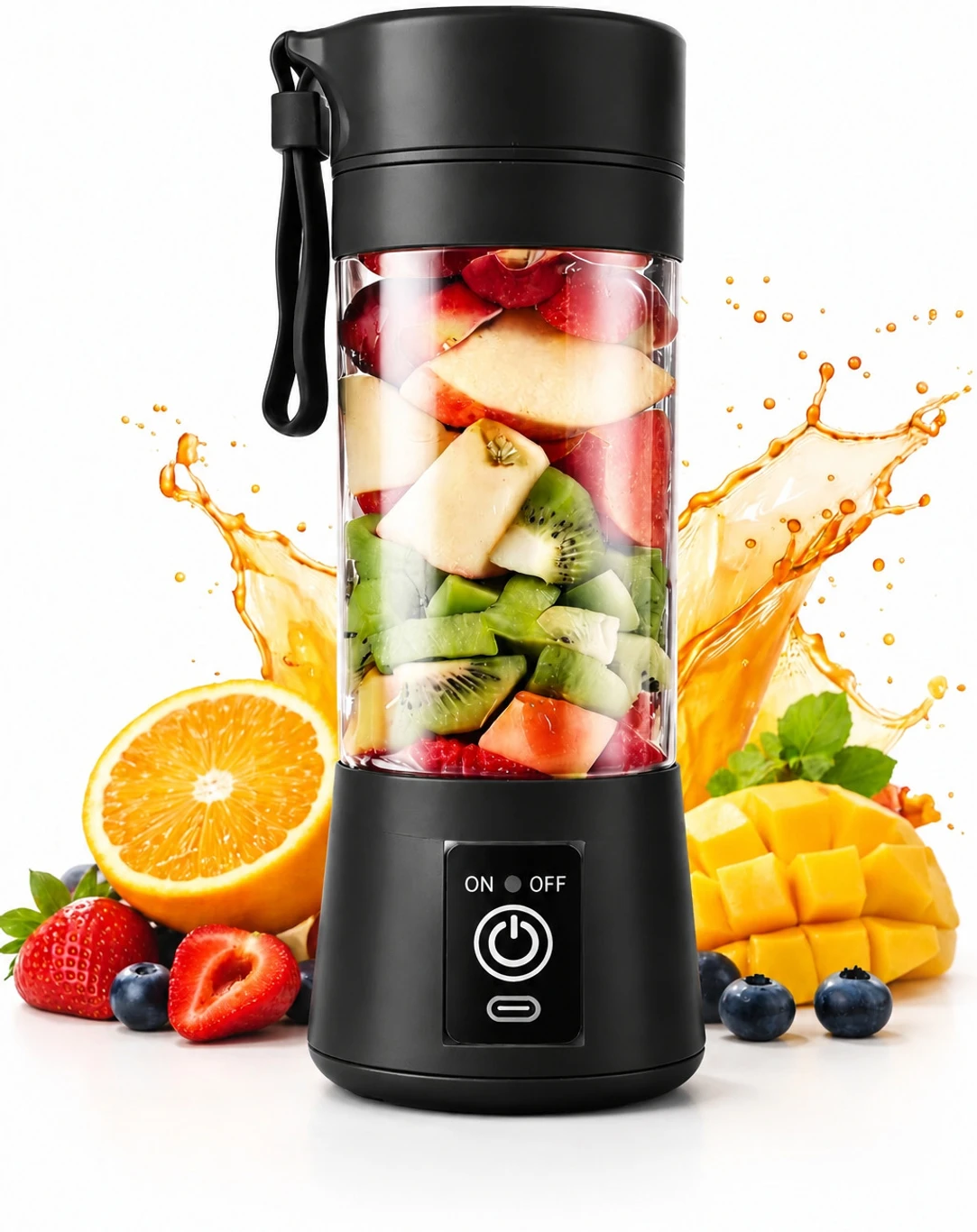 AVERIOUS Portable Mini USB Juicer 40 W Juicer Mixer Grinder (Portable Mini USB Juicer | Black)